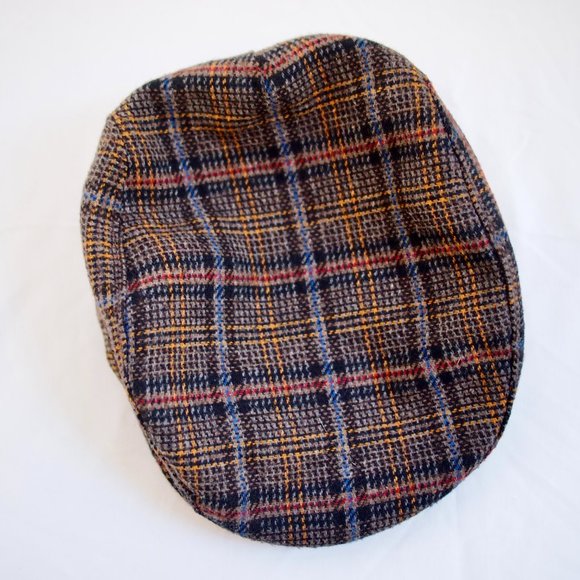 vtg SEIFTER Plaid Cabbie Ivy League Newsboy Hat Cap Snap Brim Union Made M USA - Picture 5 of 8